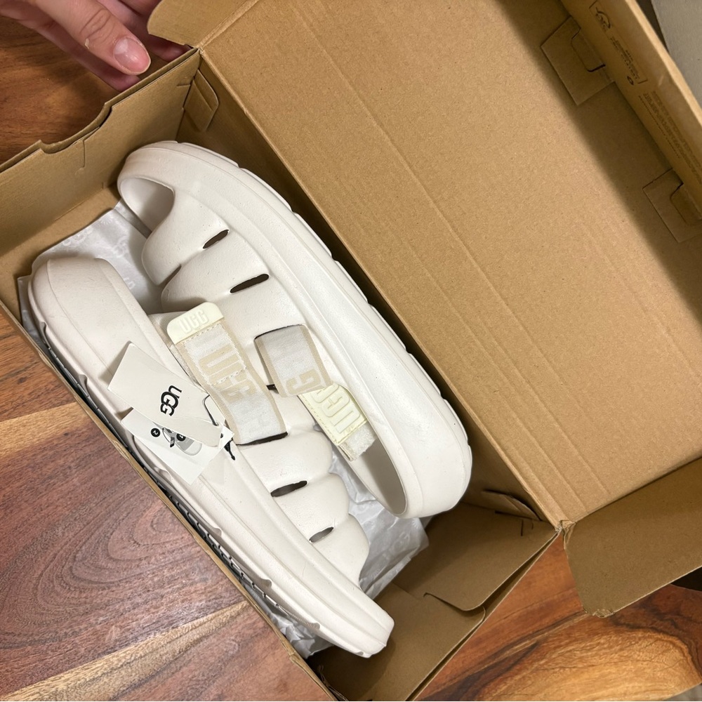 UGG Cream Platform Slides